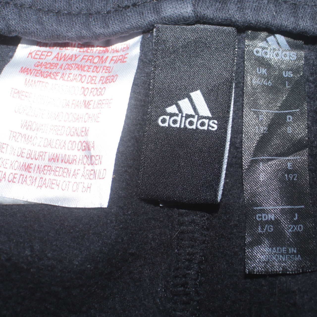 Adidas 90's 3 Stripes Casual Joggers / Sweatpants Large Black TESTCLUB