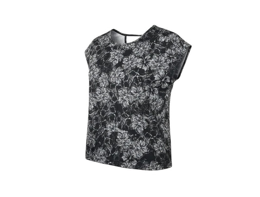 Athletic Works Womens Black Floral  Basic Casual Size S