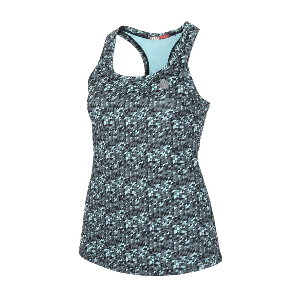 Elle Sport Women's Blue Geometric Racerback Tank Top Size 10