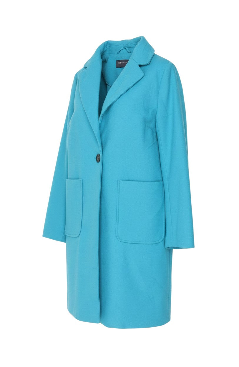 Marks & Spencer Women's Blue Size 6 Single-Breasted Mid-Length Coat