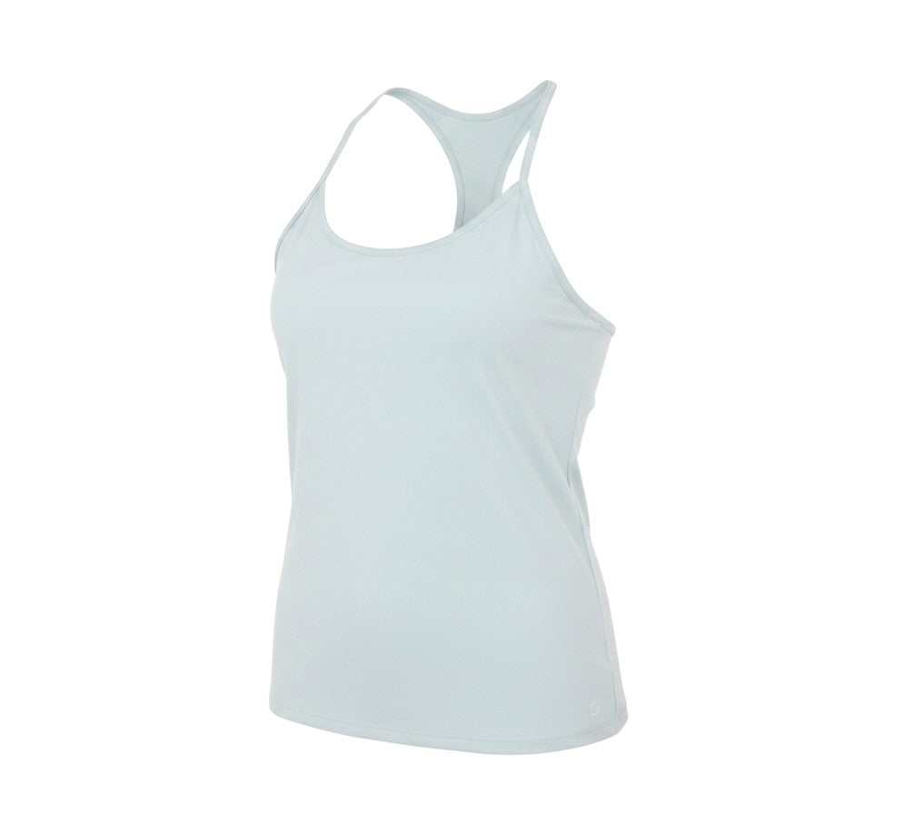 Prewornwholesale GOODMOVE light green polyester racerback camisole with a scoop neck for athletic wear