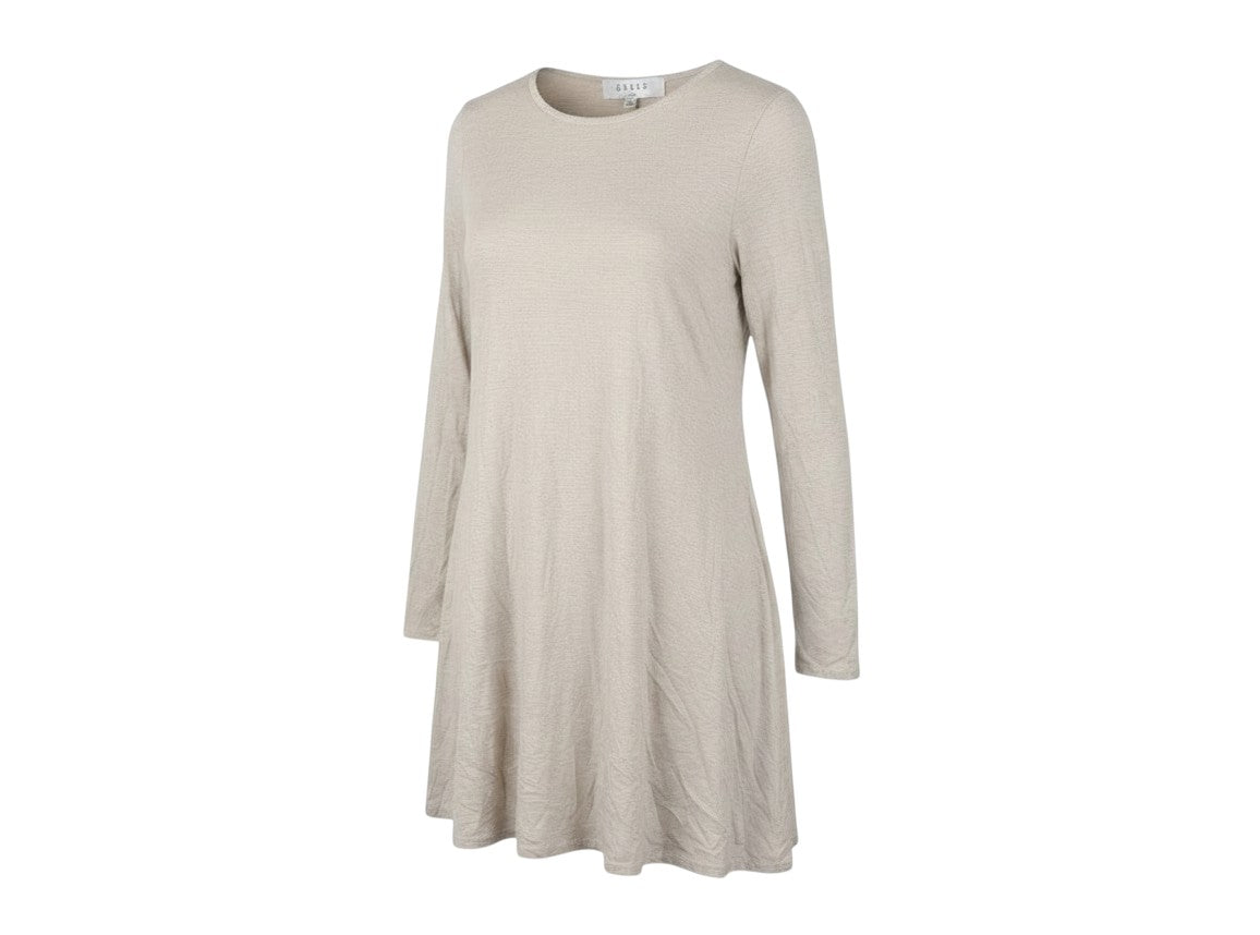 Grape London Women’s Beige L Swing Jersey Dress Long Sleeve