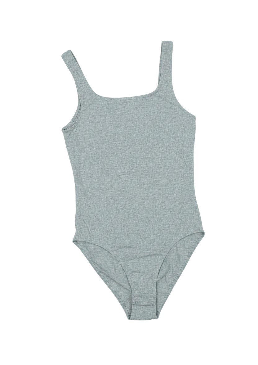 Prewornwholesale Marks and Spencer grey cotton blend scoop neck bodysuit with snap closure