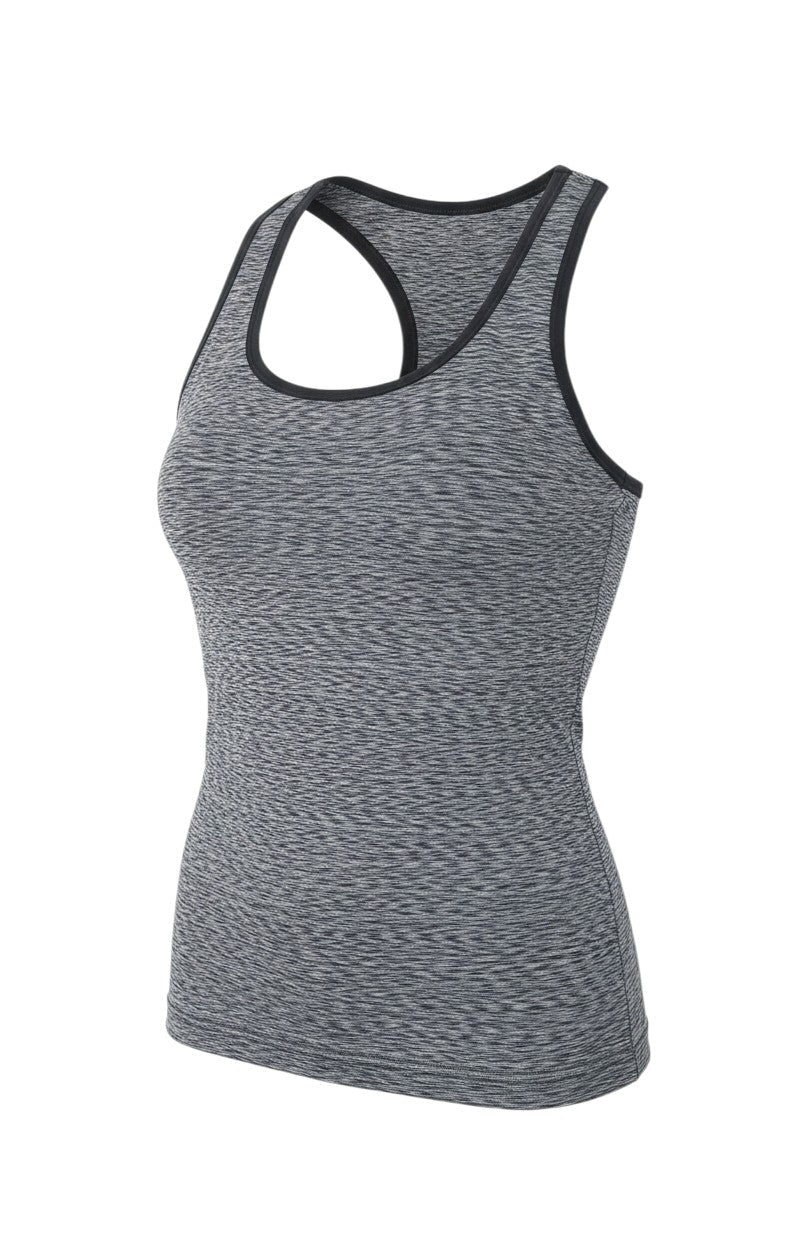 Prewornwholesale Marks and Spencer grey heathered polyester racerback tank top with a scoop neck