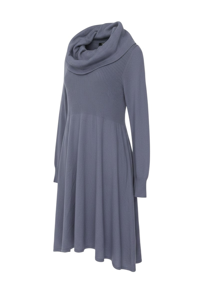 Marks and Spencer Women Blue UK 12 Cowl Neck Knit Jumper Dress