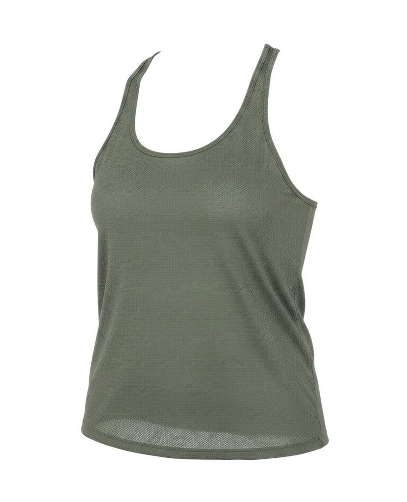 Prewornwholesale Marks and Spencer green polyester camisole with a scoop neck and racer back design