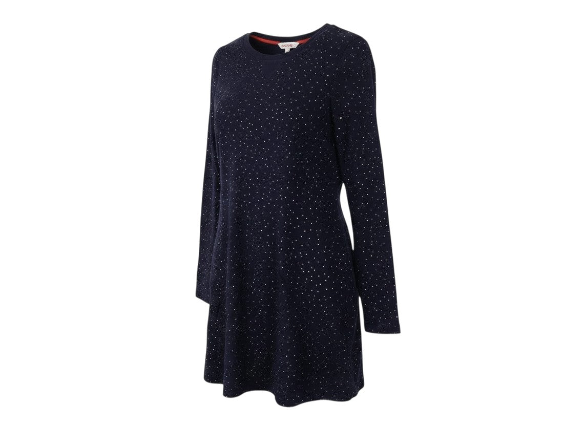 Boden Women’s Blue Gold Polka Dot Cotton Jumper Dress UK 12