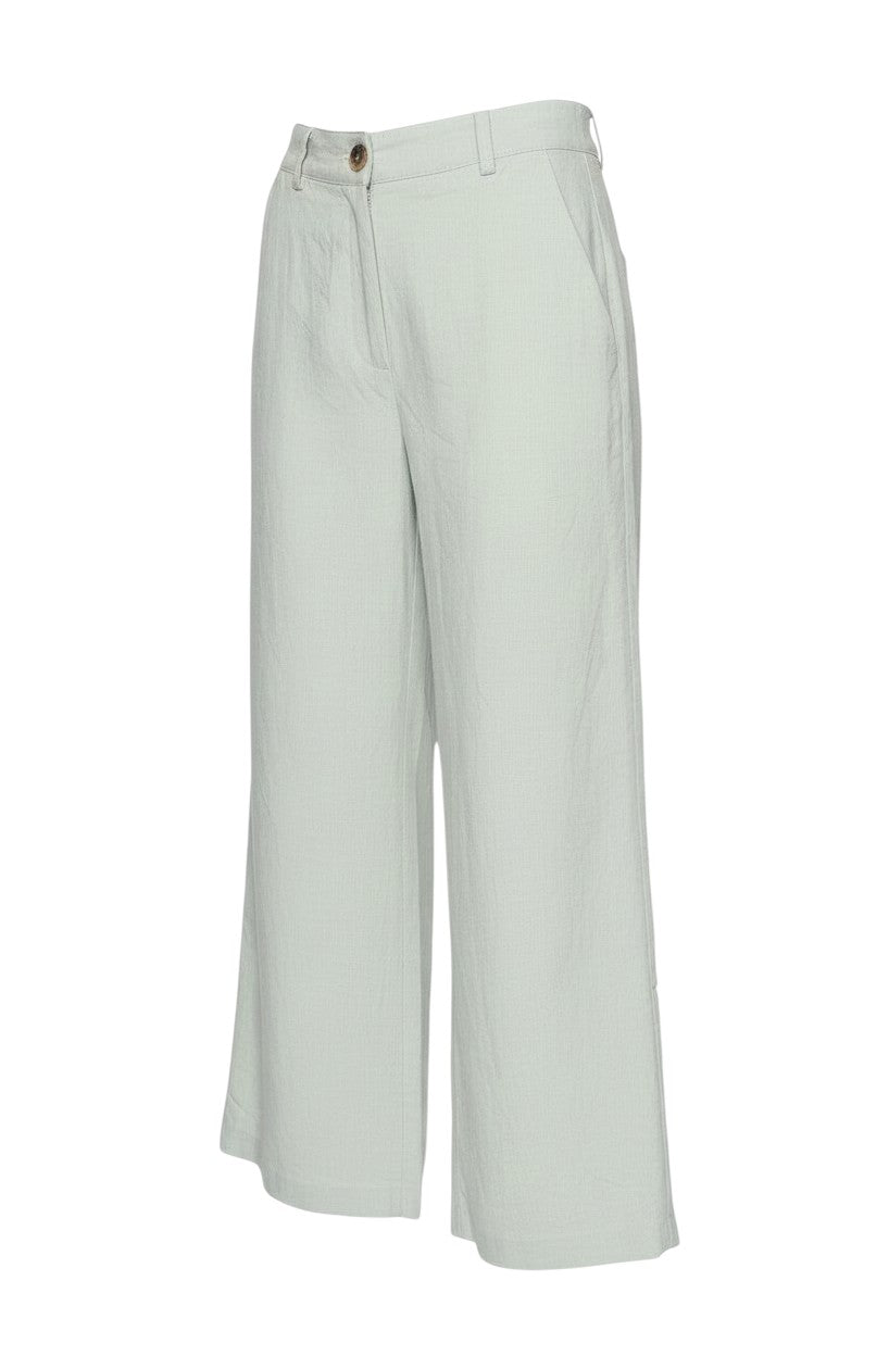 Marks & Spencer Women’s Pale Apple Green UK 10 Short Wide-Leg Trousers