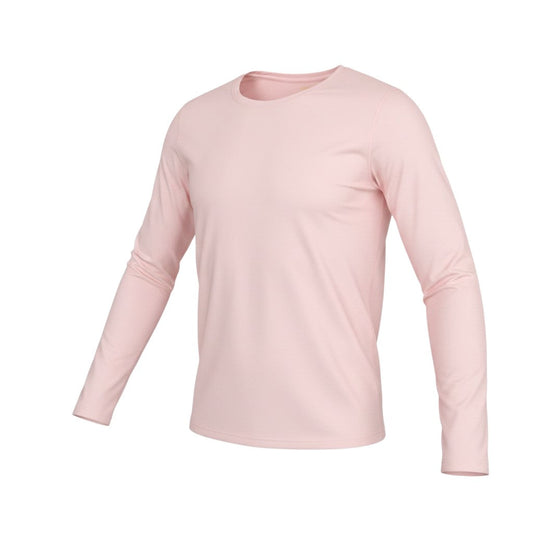 Qodaun Womens Pink Long Sleeve Slim Fit Activewear Top L
