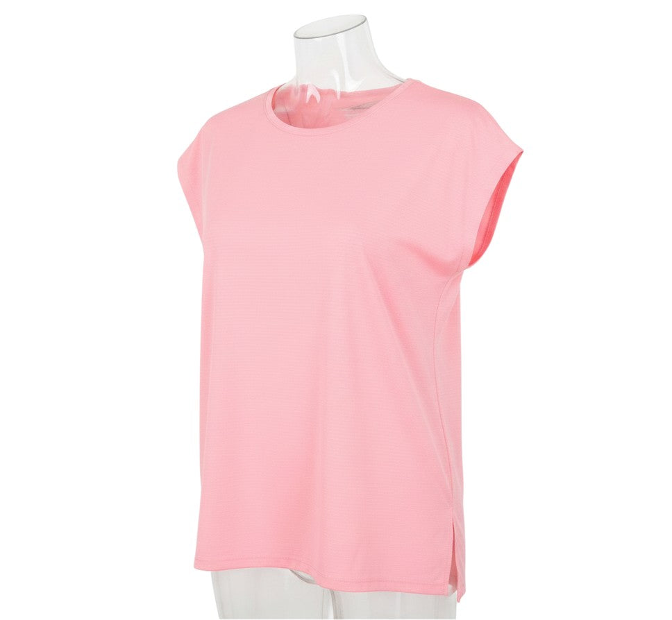 Dunnes Womens Pink  Polyester Basic T-Shirt Size L Round Neck Pullover