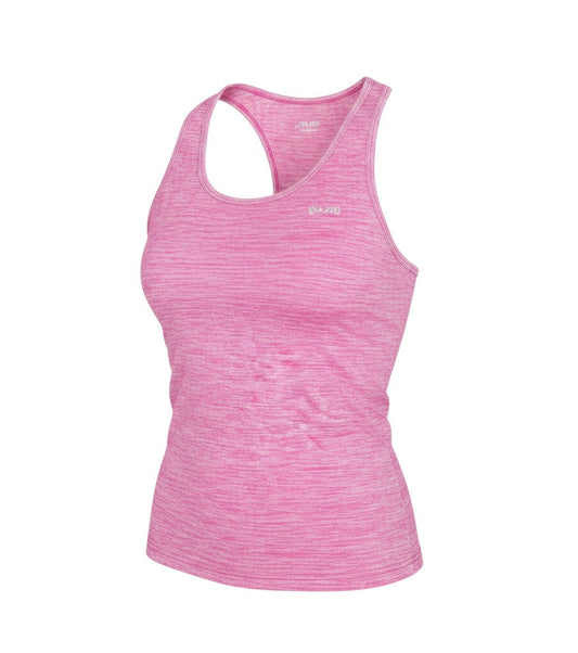 Prewornwholesale pink marl racerback tank top for women in a slim fit moisture-wicking fabric for active workouts