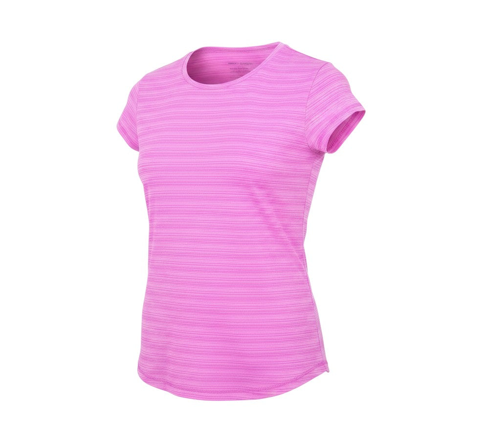 Dunnes Womens Purple Striped Polyester Pullover T-Shirt Size XS Crew Neck