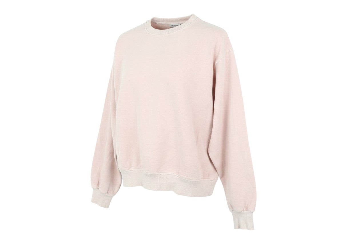Prewornwholesale Reebok women's blush pink crew neck pullover sweatshirt with ribbed cuffs and hem in cotton blend