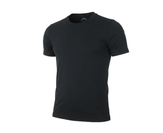 Prewornwholesale Slazenger women's black short sleeve athletic t-shirt with crew neck and moisture-wicking fabric.