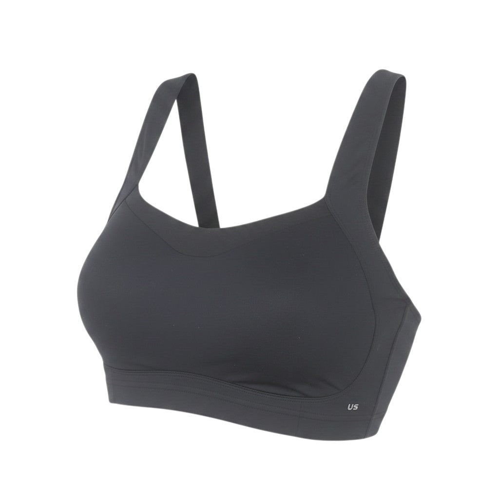 Front view of USA Pro Women’s Black 36DD Sports Bra High Support Nylon Blend